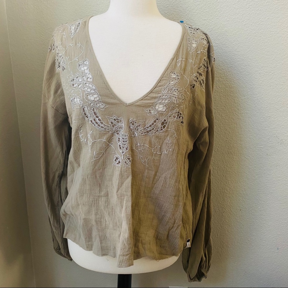 ONE TEASPOON Honey Rider Hand Cut Top In Ochre S - Picture 4 of 7